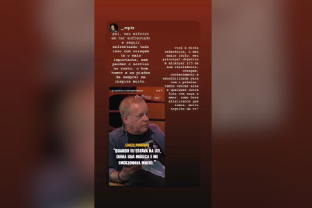 Filho de Chico Pinheiro homenageia jornalista • Reprodução | Redes Sociais