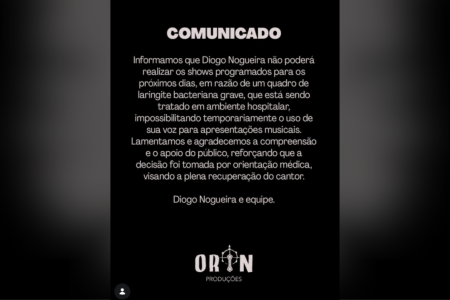 Equipe de Diogo Nogueira publica comunicado sobre estado de saúde do cantor • Reprodução | Redes Sociais