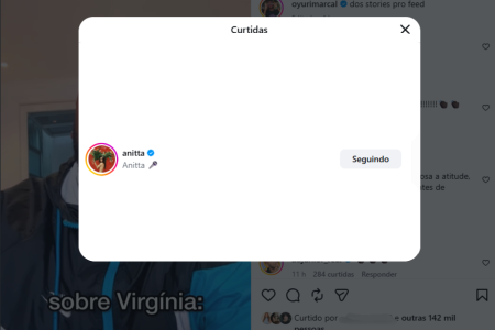 Anitta curtiu publicação sobre Virginia Fonseca • Reprodução | Redes Sociais