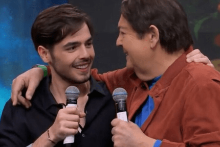 Faustão ao lado do filho, João Silva • Reprodução | Band