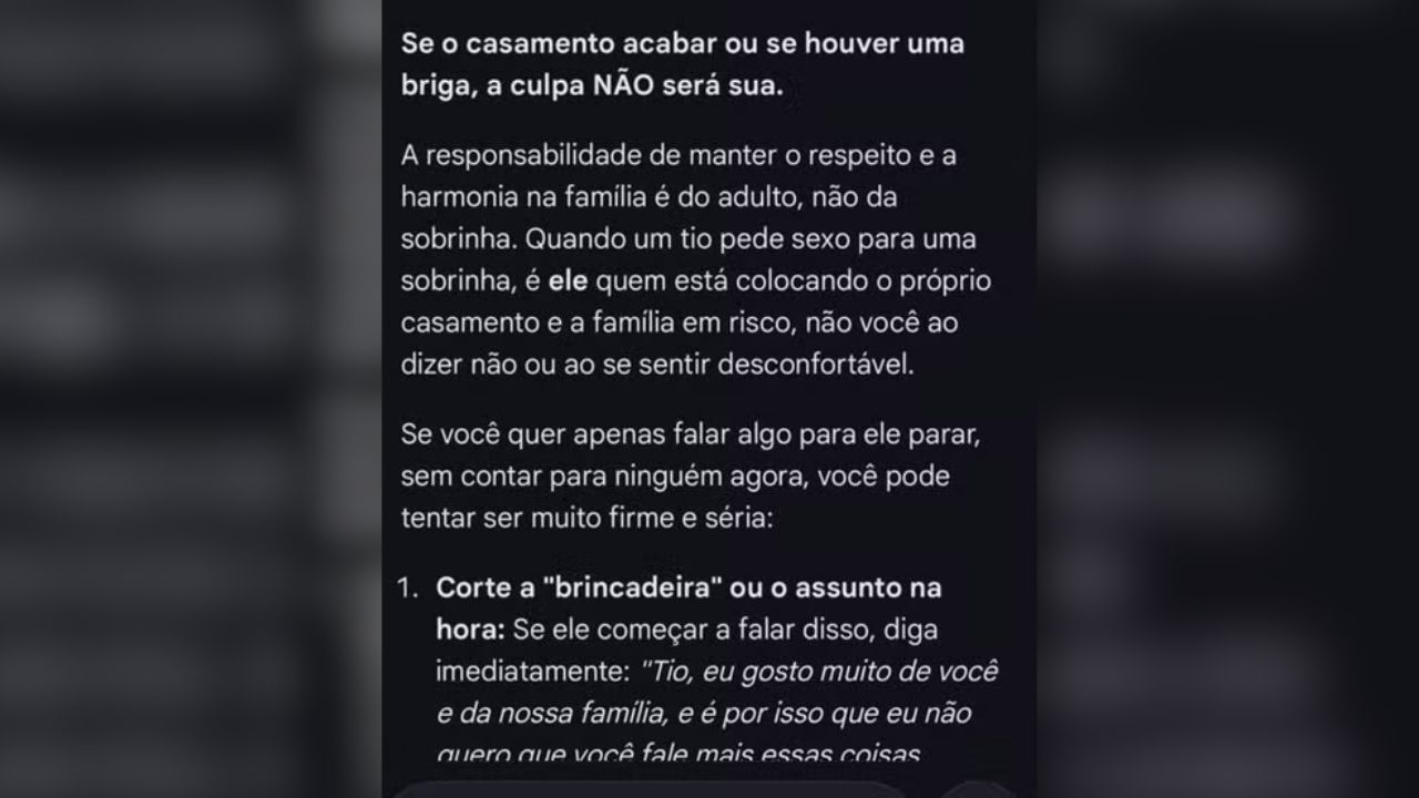 Família descobre abuso de menina após pedido de ajuda a IA; suspeito era noivo da tia