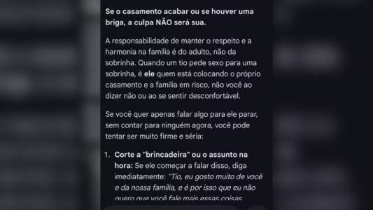 Família descobre abuso de menina após pedido de ajuda a IA; suspeito era noivo da tia