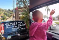 Celebração por última quimioterapia de menina de quatro anos emociona motoristas em BH; veja