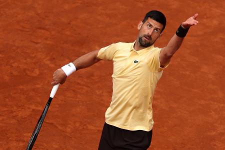 Novak Djokovic em partida do ATP de Roma, na Itália