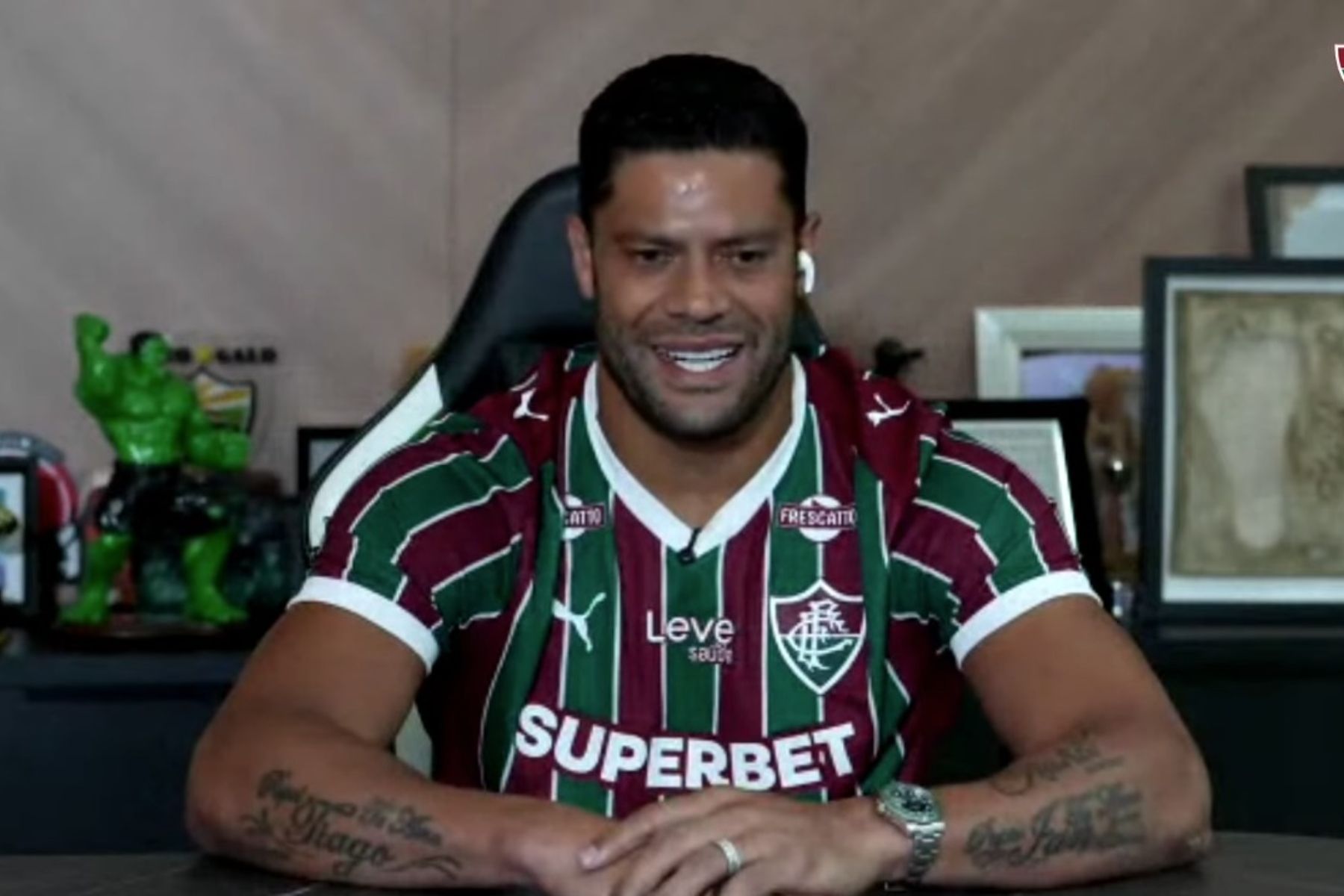 Hulk concede primeiras palavras como jogador do Fluminense e faz 'promessa'; veja