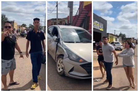 Jornalista foi agredido enquanto fazia a cobertura ao vivo de um acidente envolvendo um carro
