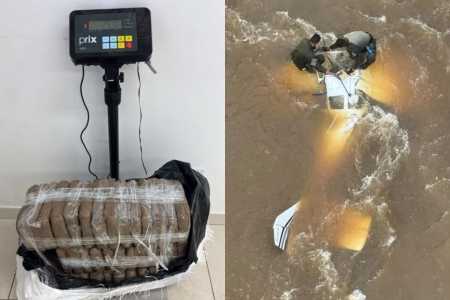 Vídeo: PF apreende carga de 'super maconha' em avião que fez pouso forçado na água