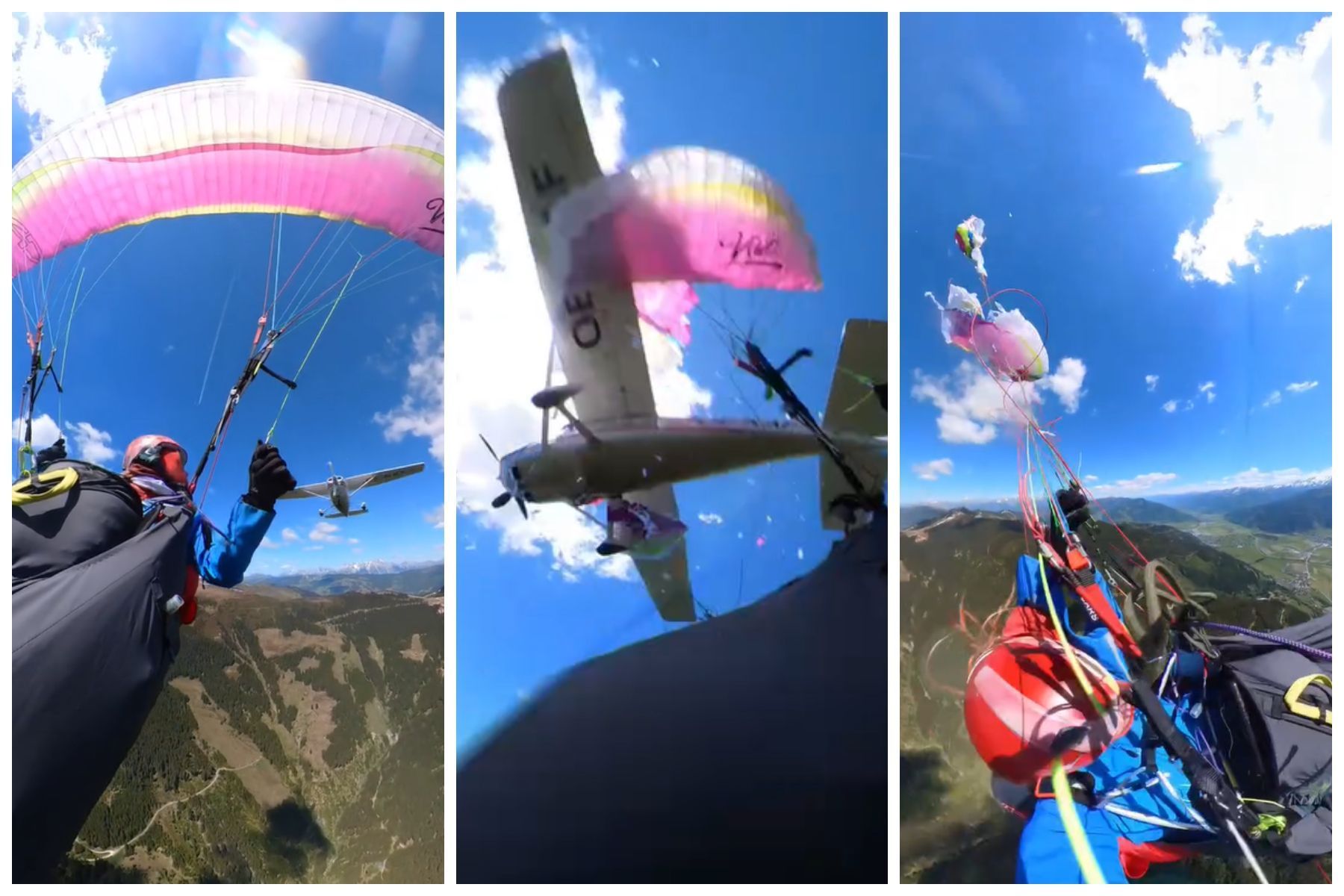 Parapentista sobrevive após ser atingida por avião; veja vídeo
