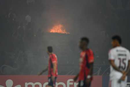 Estádio Atanásio Girardot, em Medellín, durante o jogo entre Flamengo e Independiente