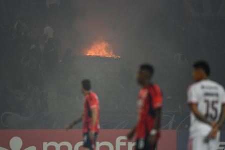 Estádio Atanásio Girardot, em Medellín, durante o jogo entre Flamengo e Independiente