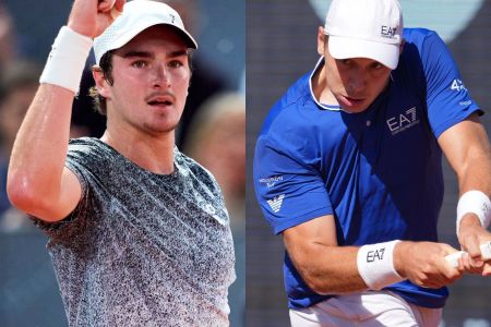 João Fonseca e Hamad Medjedovic se enfrentarão no Masters 1000 de Roma neste sábado (9)