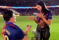 Pedido de casamento marca título do Barcelona sobre o Real Madrid no Camp Nou