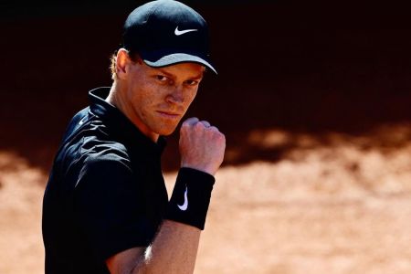 Jannik Sinner em ação no Masters 1000 de Roma