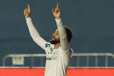 Felipe Anderson comemora gol pelo Palmeiras • Cesar Greco/Palmeiras