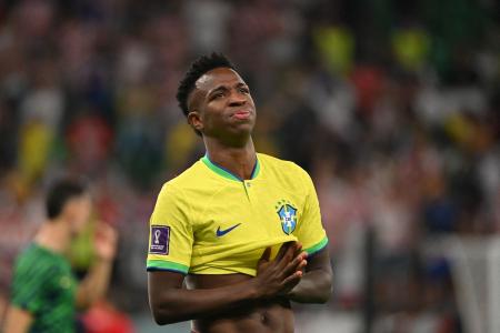 Vini Jr. foi substituído na eliminação do Brasil para a Croácia em 2022 • Nelson Almeida/AFP