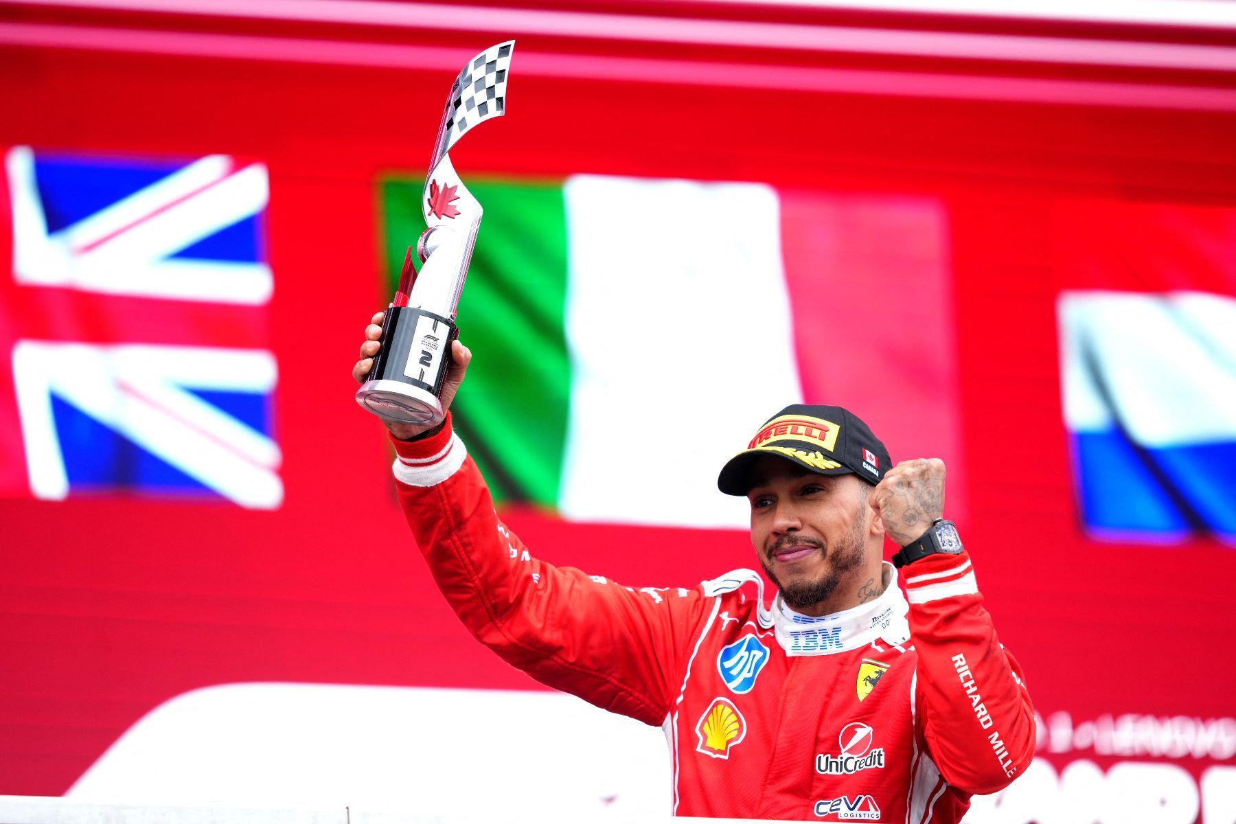 Lewis Hamilton comemora melhor resultado pela Ferrari após pódio no GP de Canadá