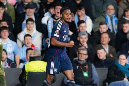 Endrick em jogo pelo Lyon contra o Celta de Vigo pela Liga Europa em 2026