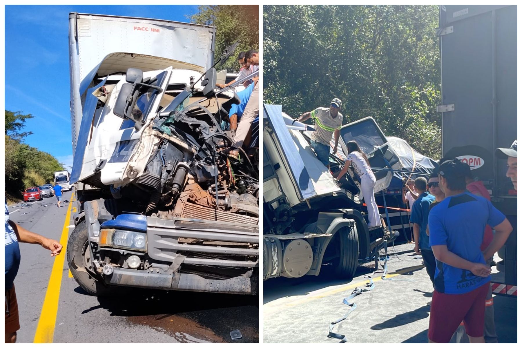 Novo acidente na BR-251 deixa uma pessoa morta em batida entre carretas e ônibus