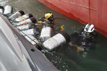 Drogas foram encontradas durante uma inspeção por mergulhadores • Reprodução / PF