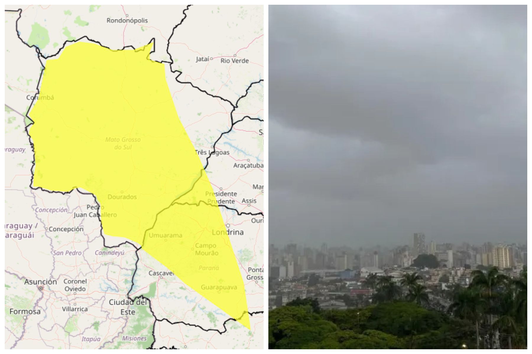 Vendaval: 216 cidades do PR e de SC podem ser atingidas nas próximas horas; veja lista