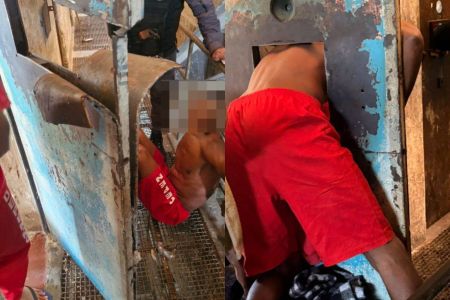 Detento foi resgatado pelos bombeiros