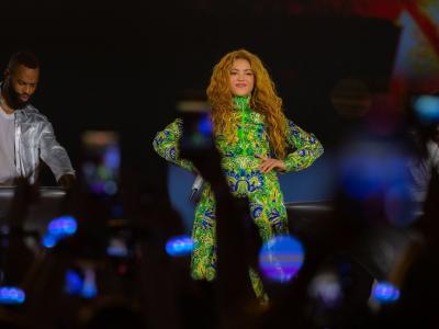 Shakira durante show em Copacabana