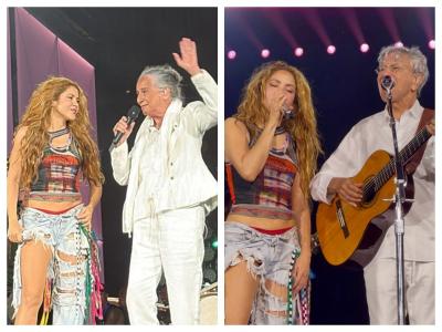 Shakira canta com Maria Bethânia e Caetano Veloso