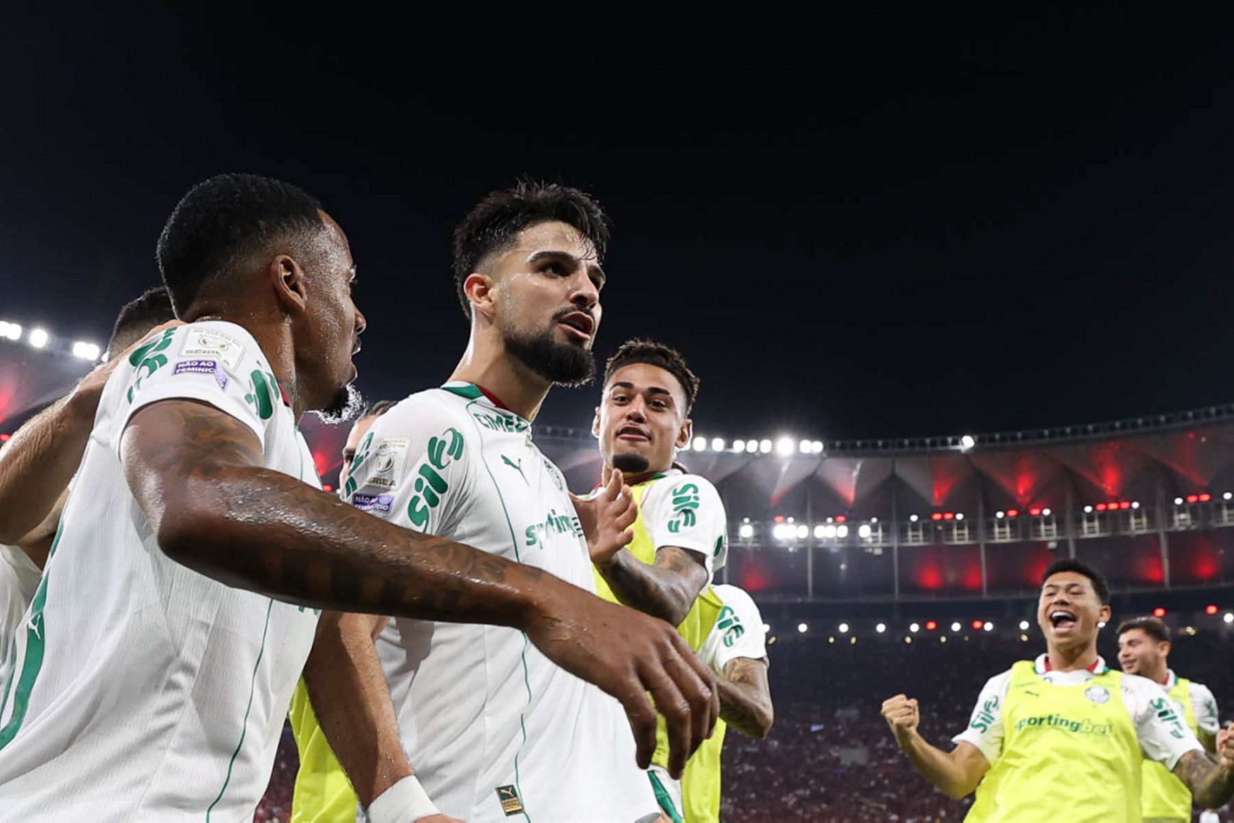 Palmeiras controla Flamengo após expulsão, goleia e dispara na liderança do Brasileiro