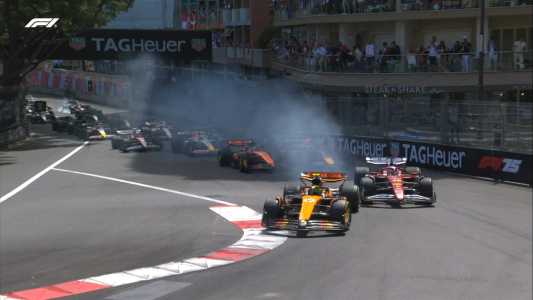 Carros da Fórmula 1 em ação durante o GP de Monaco de 2025