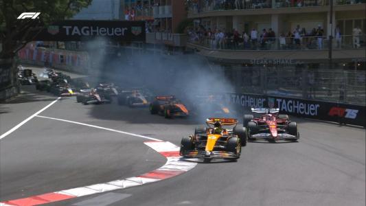 Carros da Fórmula 1 em ação durante o GP de Monaco de 2025