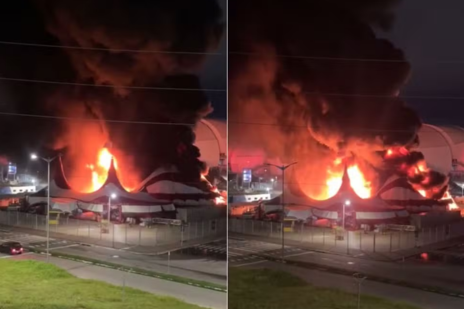 Vídeo: incêndio destrói Circo do Tirullipa em Natal-RN