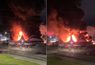 Vídeo: incêndio destrói Circo do Tirullipa em Natal-RN