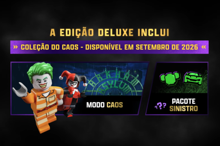 Coringa e Arlequina serão personagens jogáveis no 'Modo Caos' • Reprodução/Warner