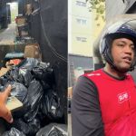 Lixo em área de espera de motoboy em BH: trabalhador diz que não é caso isolado