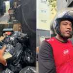 Lixo em área de espera de motoboy em BH: trabalhador diz que não é caso isolado