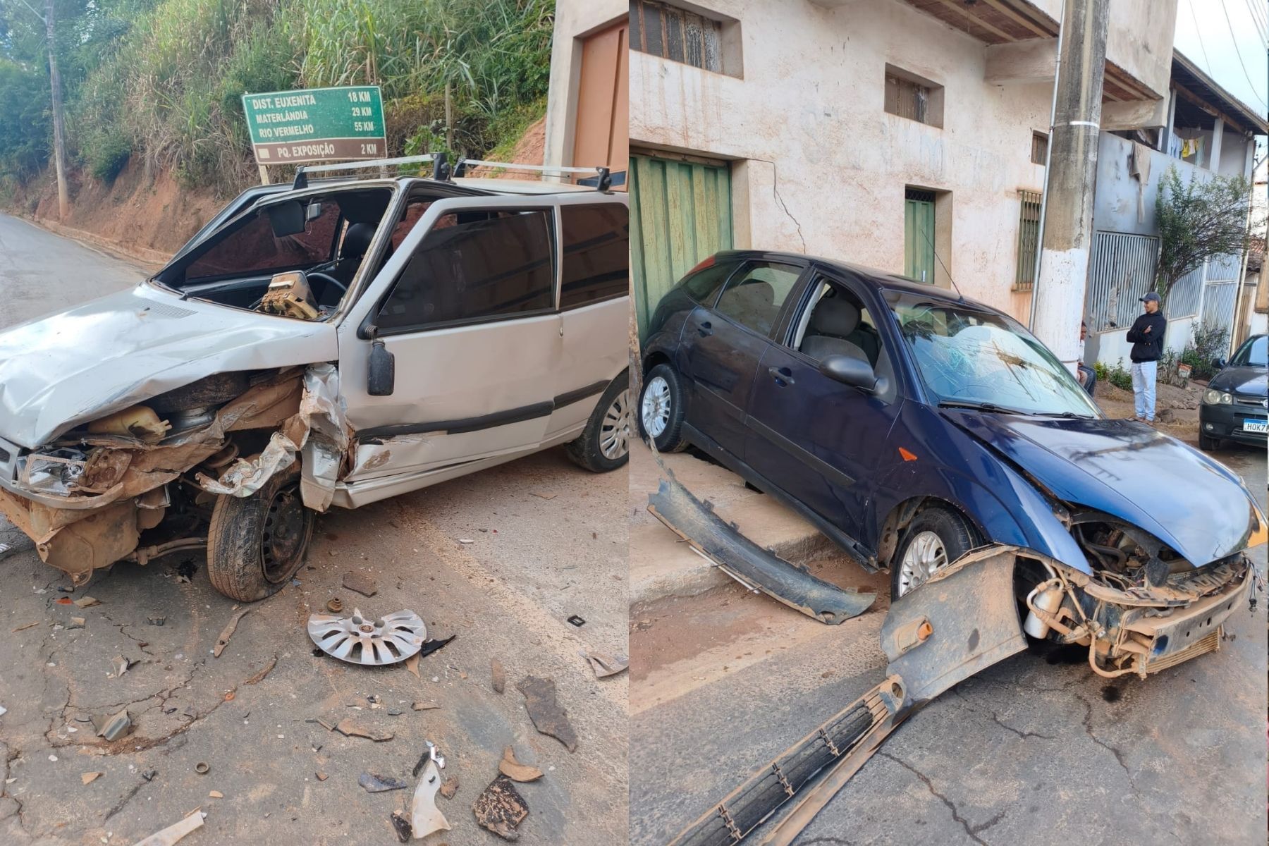 Mulher e criança ficam feridas após acidente entre dois carros em Sabinópolis-MG