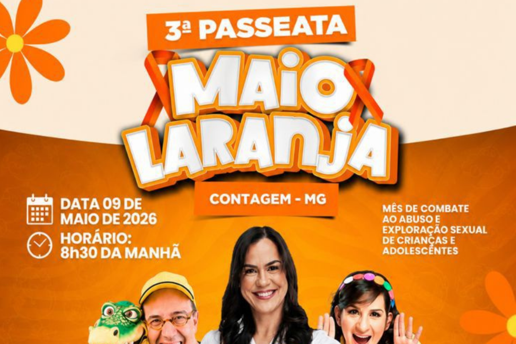 Passeata Maio Laranja mobiliza população de Contagem no combate ao abuso sexual infantil