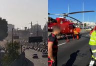 Linha Amarela, no RJ, é fechada para resgate de vítima de helicóptero após acidente; veja vídeo