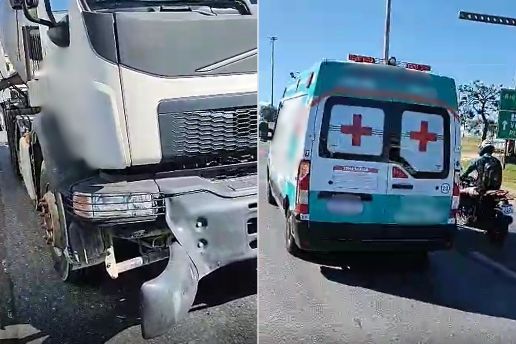 Batida entre caminhão e ambulância termina com ameaça na BR-040: 'Tiro na cara'