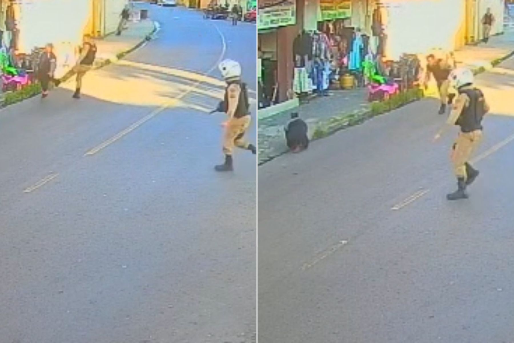 Vídeo: policial dá 'rasteira' em suspeito que tentou fugir de blitz em BH