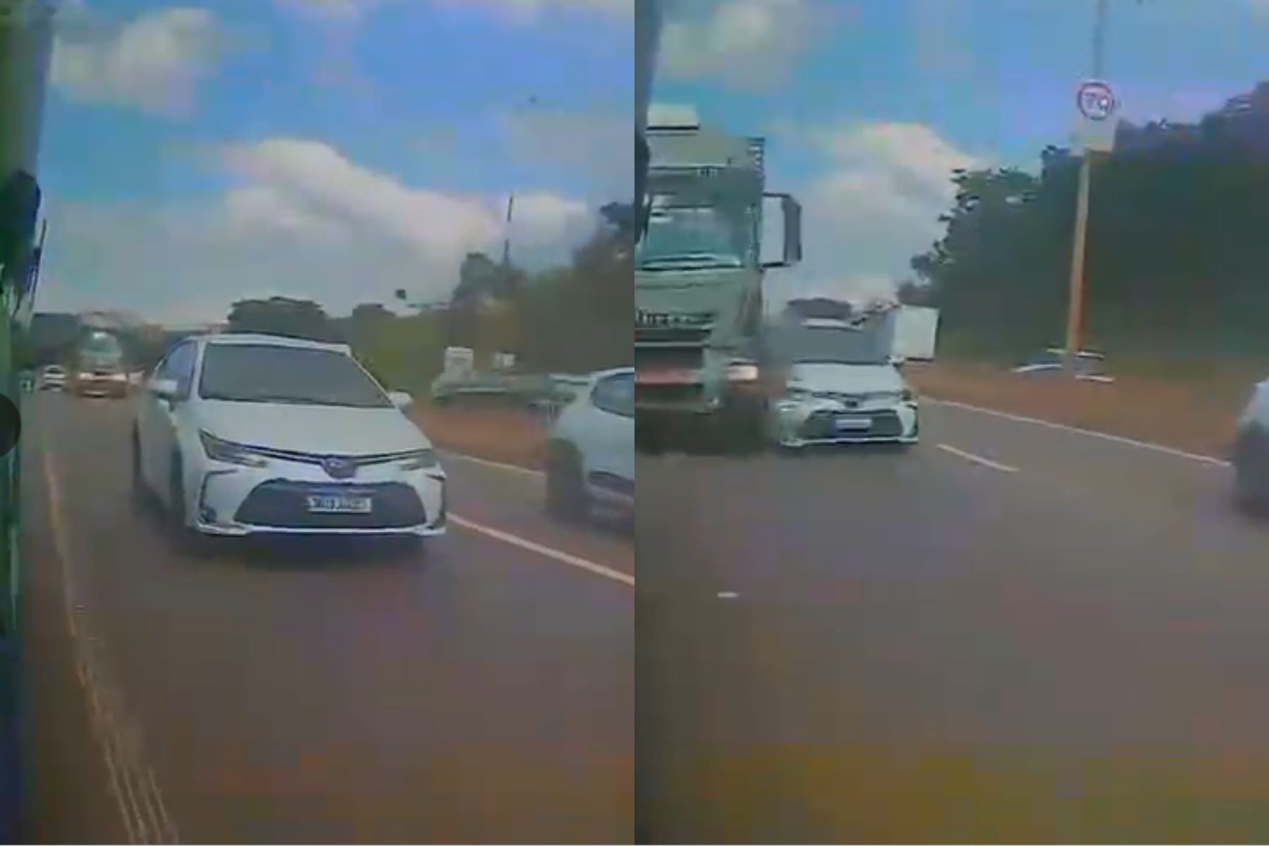 Vídeo flagra momento em que carreta desgovernada bate em carros no Anel Rodoviário, em BH