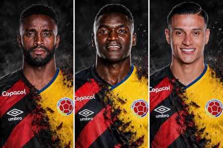 Montagem de fotos com as artes dos possíveis convocados do Athletico-PR à Copa