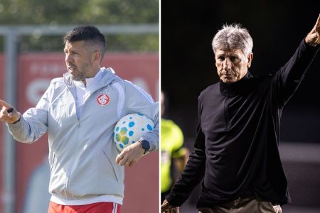 Montagem de fotos com os técnicos Paulo Pezzolano, do Inter, e Renato Gaúcho, do Vasco