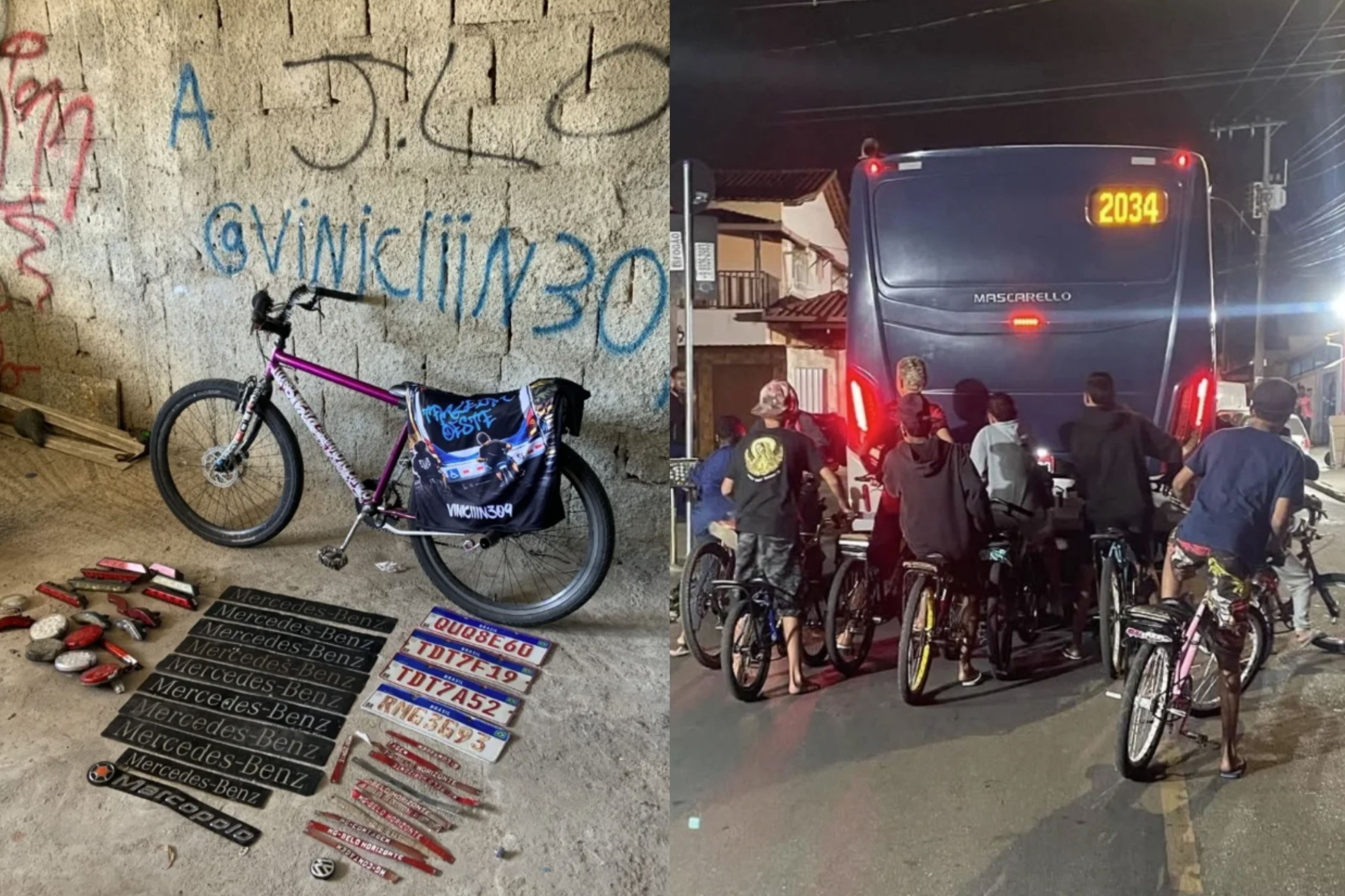 Vídeo: adolescentes ‘pegam carona’ e furtam placas de ônibus em BH