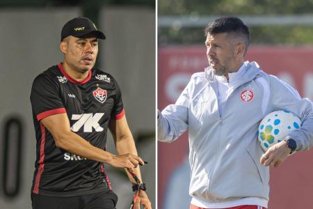 Montagem de fotos com os técnicos Jair Ventura, do Vitória, e Paulo Pezzolano, do Inter