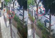 Vídeo flagra momento em que mulher sofre tentativa de assalto na porta de casa em BH; veja