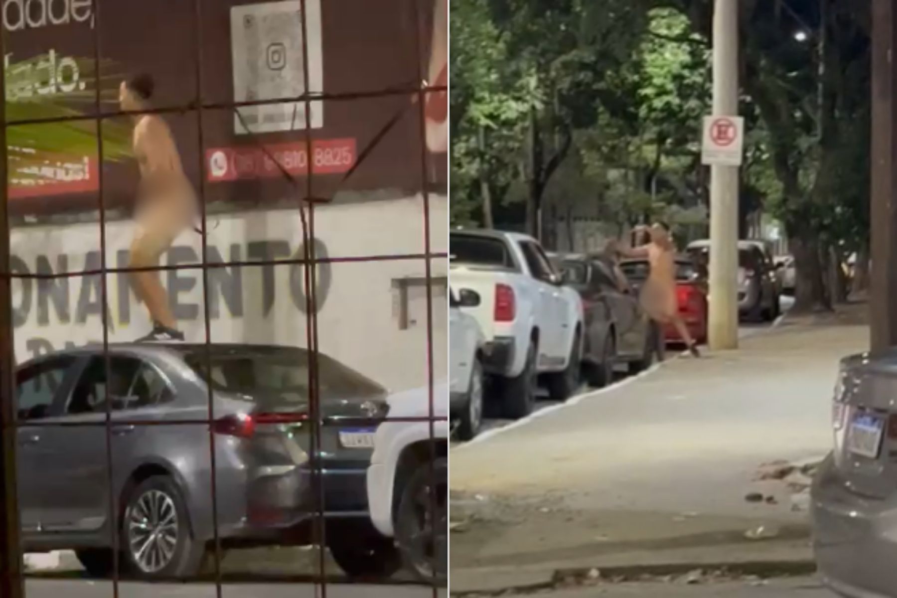 Jovem é preso após ser flagrado nu danificando carro em Montes Claros