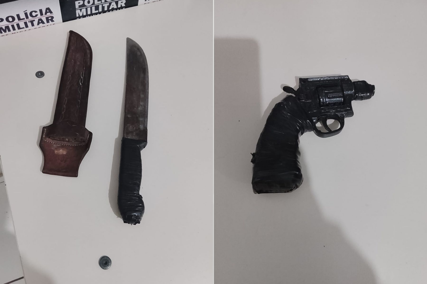 Homem que ameaçava pessoas na rua com facão é preso na Grande BH