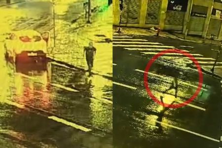 Vídeo mostra momento em que homem é atropelado por ônibus na avenida Afonso Pena
