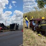 Acidente entre carro e caminhão deixa um morto na BR-497, em Uberlândia